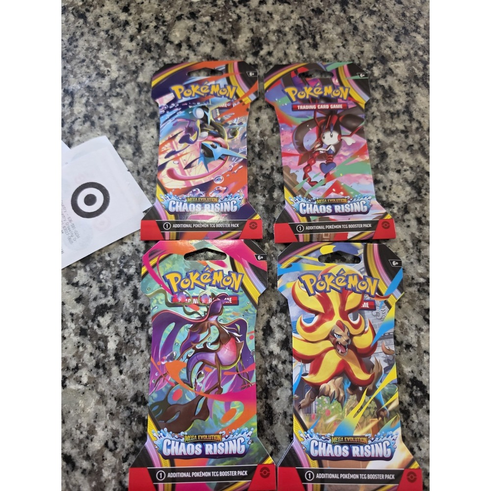 Pokémon TCG Chaos Rising Mega Evolution Booster Pack Factory Sealed  -4 Packs - Picture 2 of 11